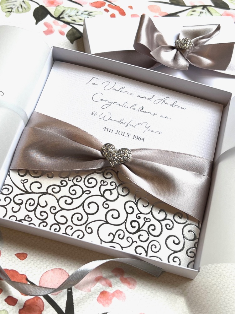 60th Diamond Wedding Anniversary Luxury Boxed Card