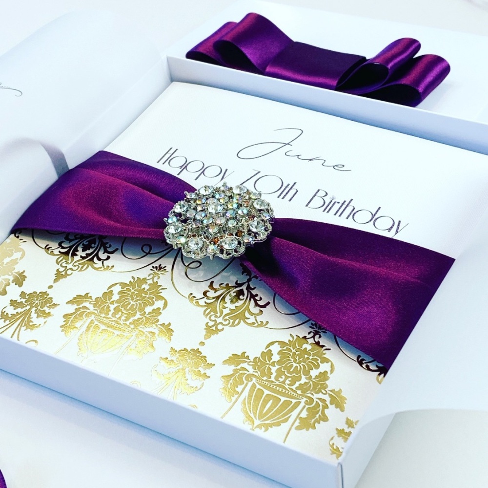 Luxury Bling Birthday Card Personalised and Gift Boxed