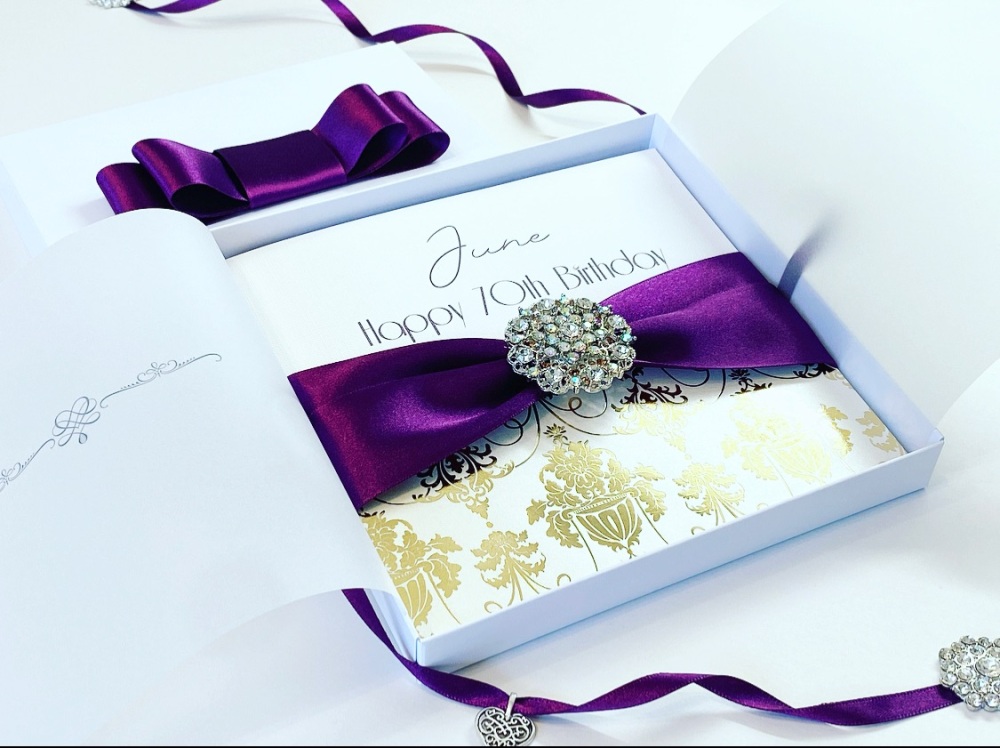 Luxury Bling Birthday Card Personalised and Gift Boxed