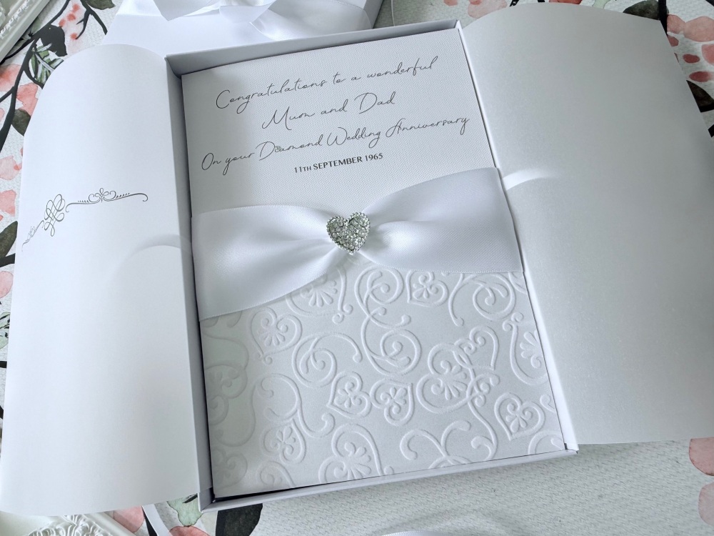 Diamond Wedding Anniversary Luxury Card with Gift Box