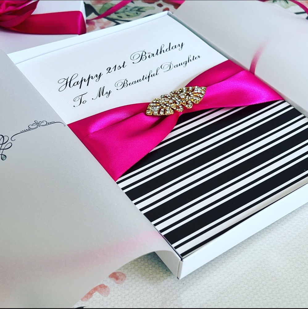 Luxury 21st Birthday Card Personalised and Gift Boxed