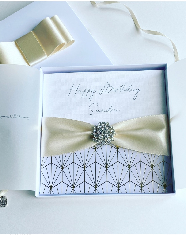 Luxury Boxed Birthday Card with Crystal