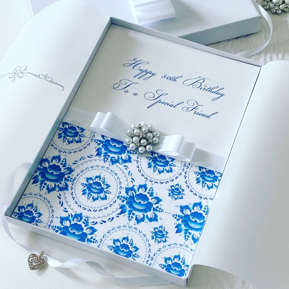 Luxury Personalised Birthday Card with Pearl