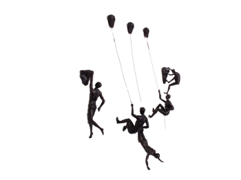 6x Large Black Climbing Abseiling Hanging Ornaments Figures Set of 6 Climer Men
