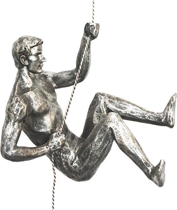 Antique Silver Colour - Rock Climber Figurine 