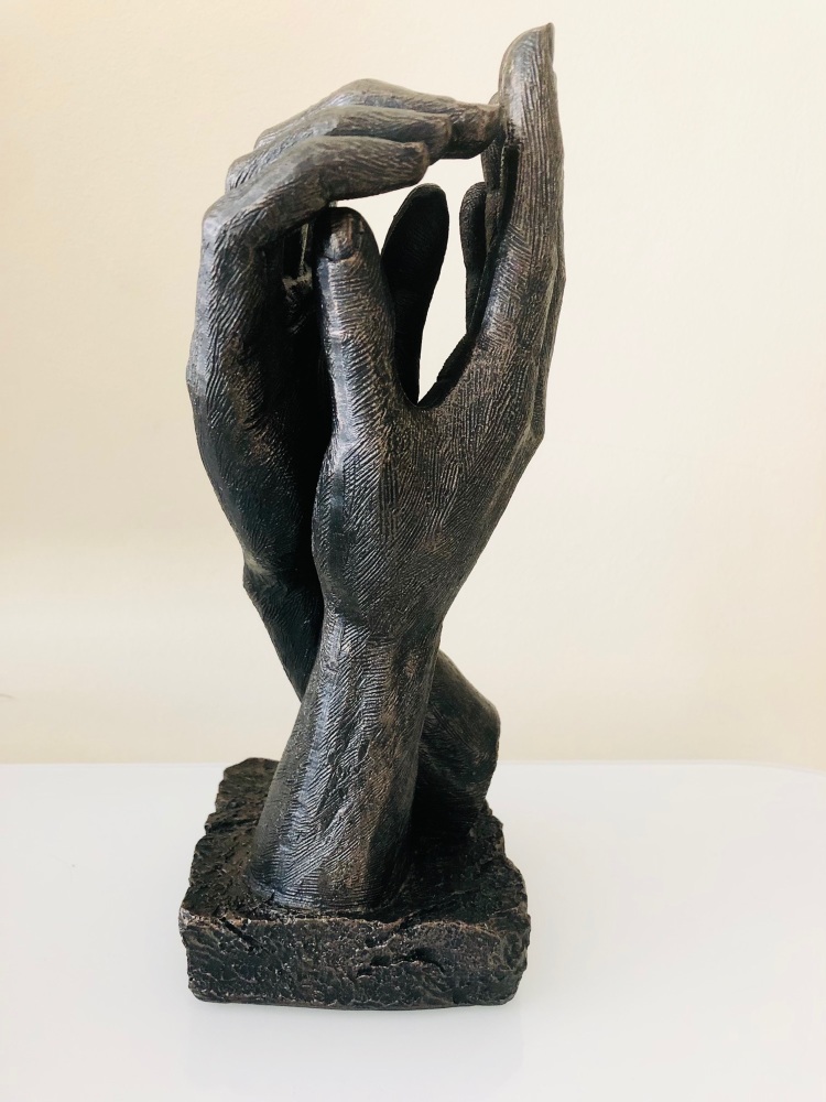 Large Bronze Hands Sculpture