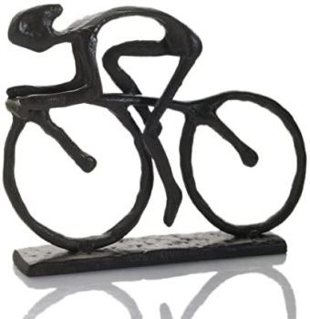 Racing Cyclist Sculpture in Dark Bronze Patina Finish 