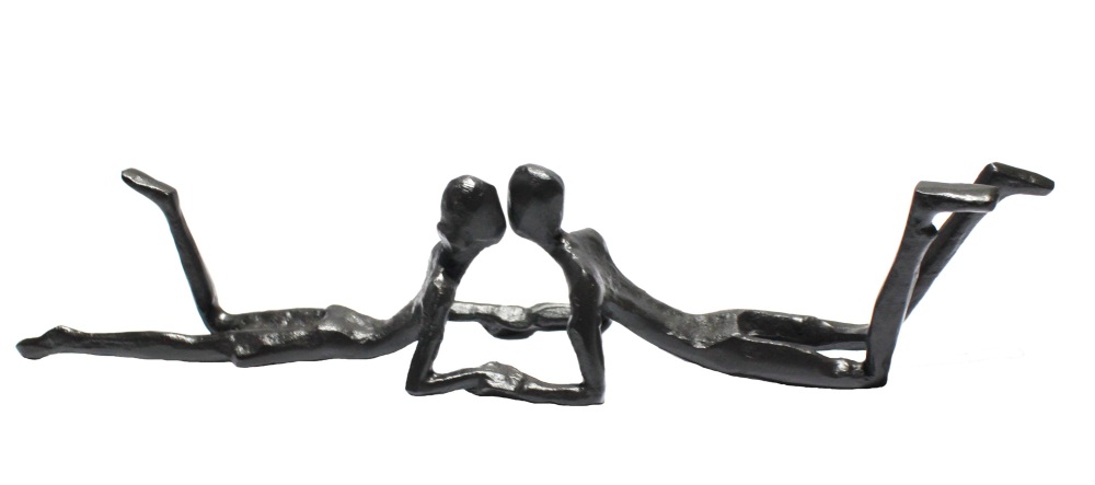 You & Me Sculpture Handmade Solid Metal Shadow Statue Heirloom