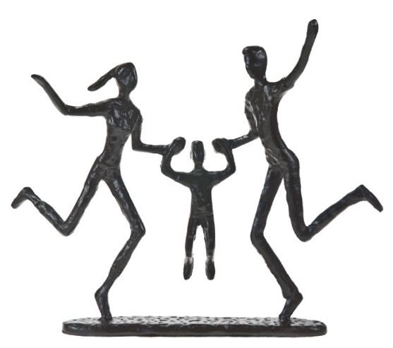 A Lovely Family of 3 Metal Sculpture