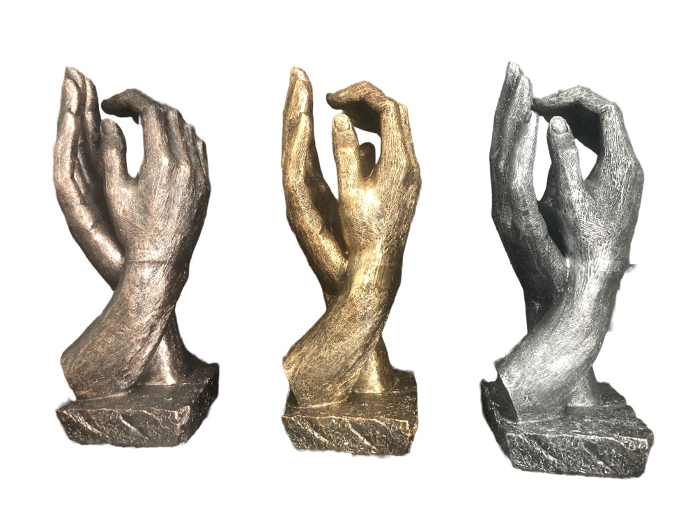 Large Bronze Hands Sculpture