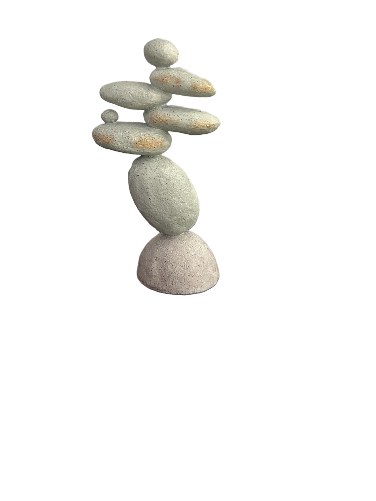 Balancing Cairn Inspired Resin Stone Stack Sculpture for Indoors/Outdoor Ga