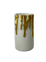 Large White-Gold Candle Holder Dripping Gold-toned Wax Tea-light Holder Add Glamour & Luxury Gold-White and Gold-Black Candle Stand Romantic Christmas