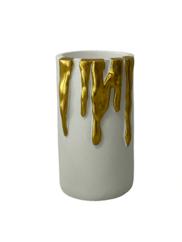 Large White-Gold Candle Holder Dripping Gold-toned Wax Tea-light Holder Add Glamour & Luxury Gold-White and Gold-Black Candle Stand Romantic Christmas