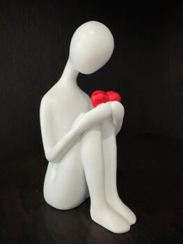 Finding Peace in Remembrance heartfelt sculpture quiet reflection solace lost loved one grief heartache (White)