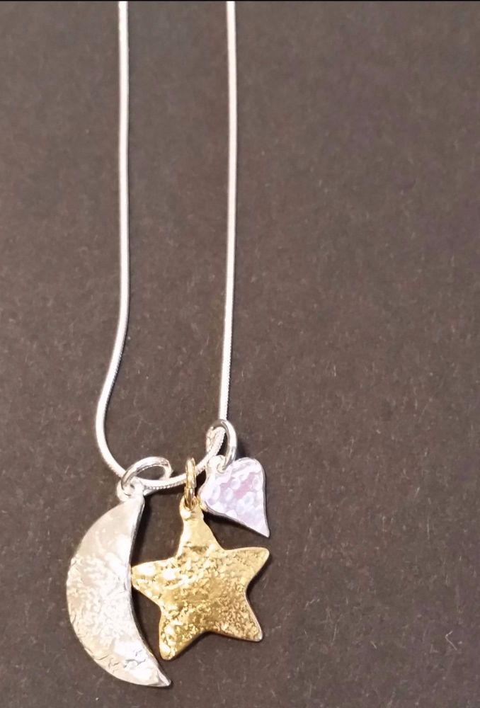 Love you to the moon and stars pendant
