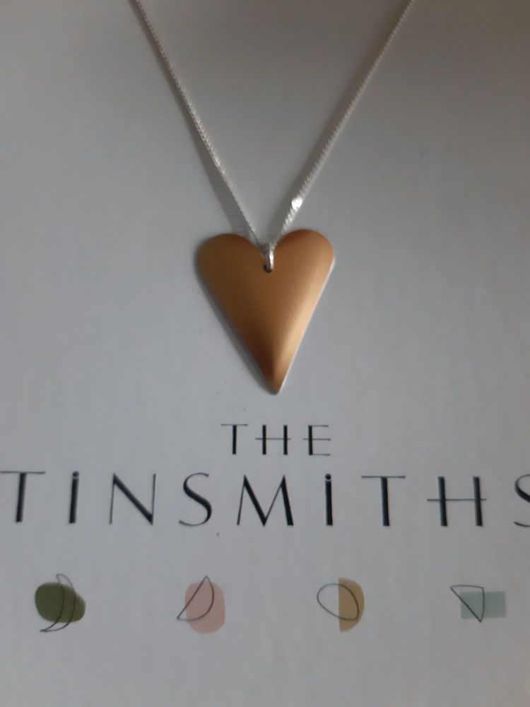 Recycled aluminium heart pendant - med