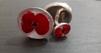Silver cufflinks with real poppies