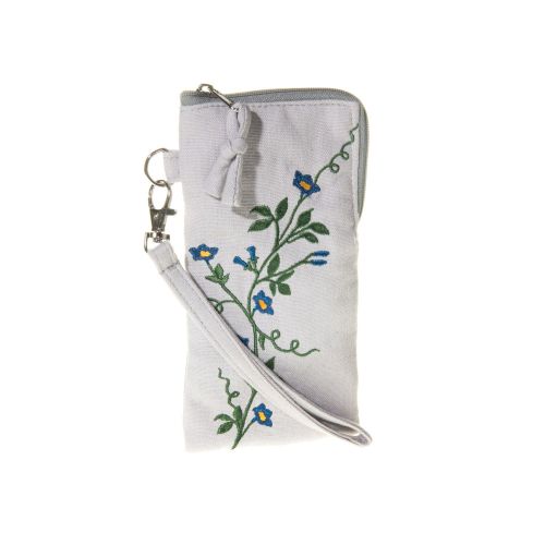 Embroidered glasses case with floral design