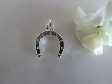 silver horseshoe charm (chain sold separately)