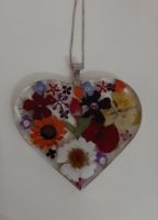Mixed flower heart pendant