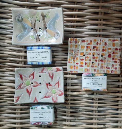 Fiona Kelly soap dishes with soap - Made in Dorset