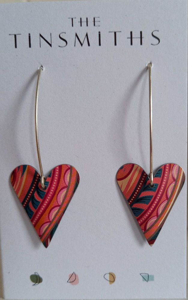 Tiger Lily heart earrings- The Tinsmiths