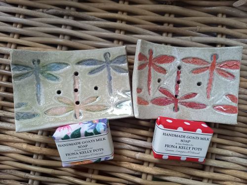 Fiona Kelly soap dishes with soap - Made in Dorset