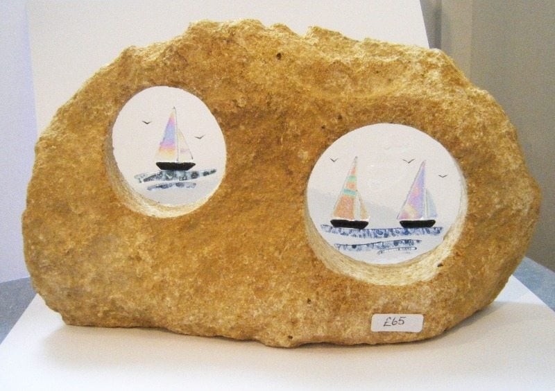 double boats in stone