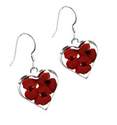 Poppy heart earrings