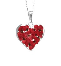 Medium poppy heart pendant