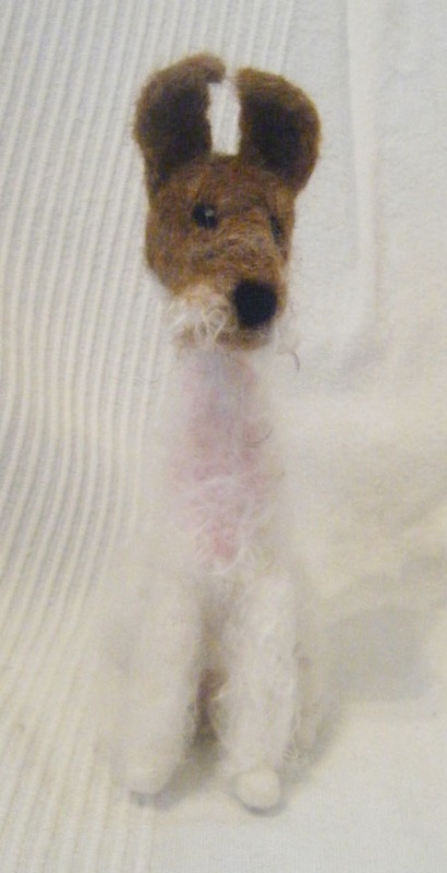 needle felt terrier portrait