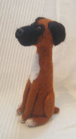 needlefelted dog side