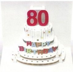 80th birthday card pop up