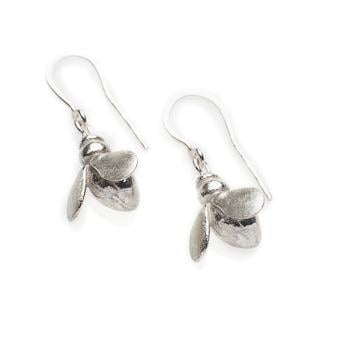 Sterling silver honey bee drop earrings