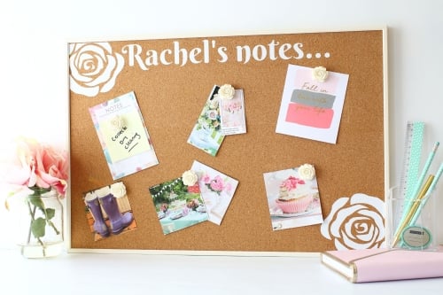 Personalised Cork Board - Roses (C1)