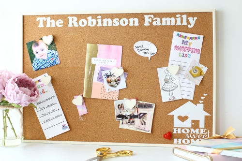 Personalised Cork Board - Family (C2)