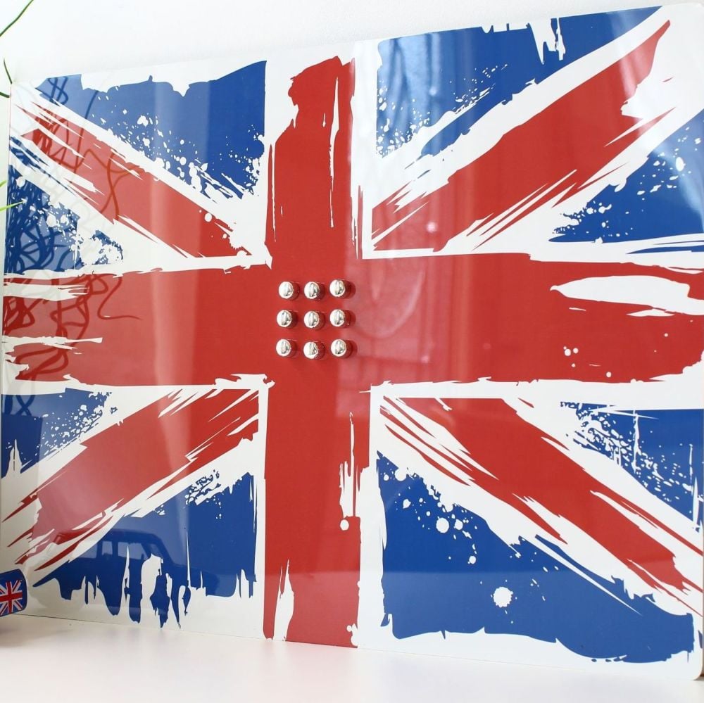 Union Jack magnetic notice board
