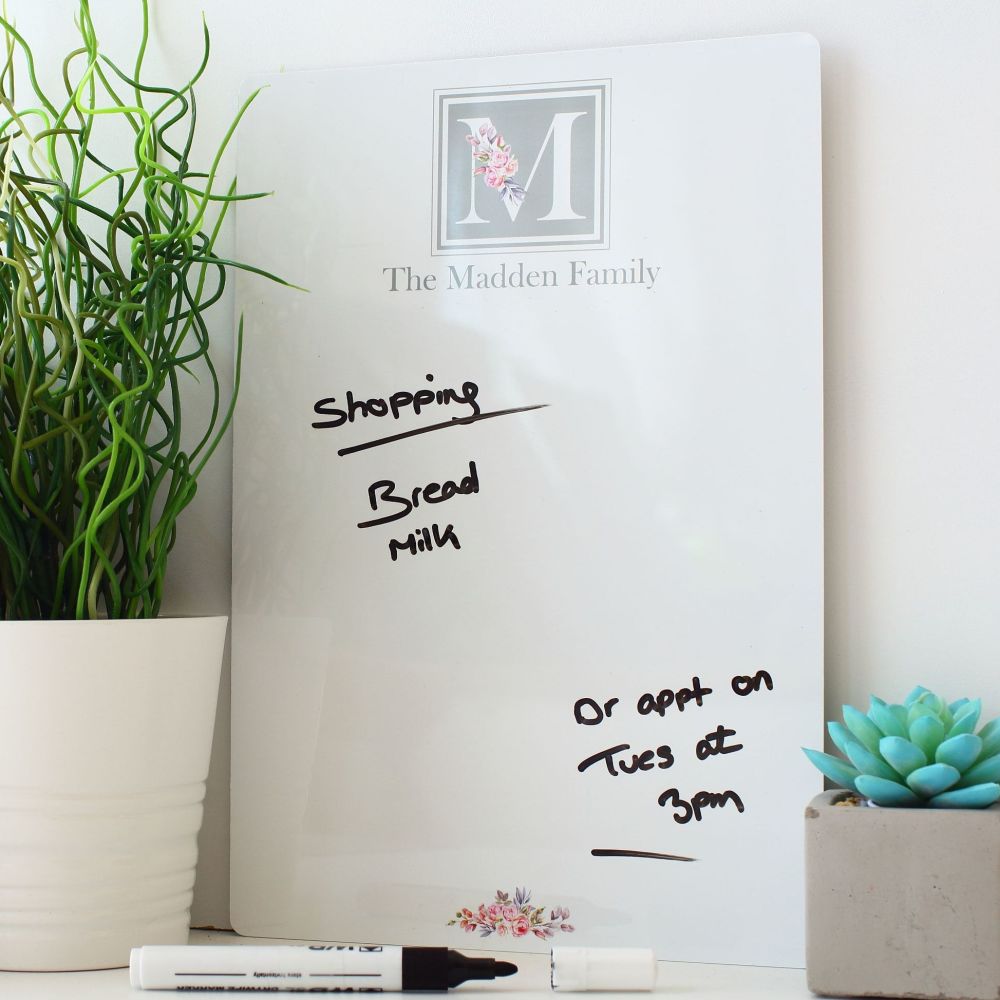 A4 or A3 Fridge Whiteboard & pen - D12