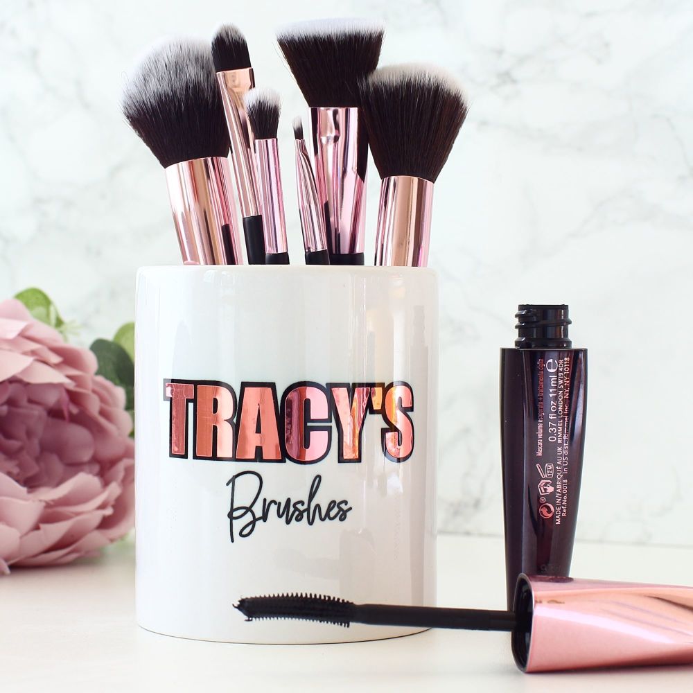Personalised make up brush pot