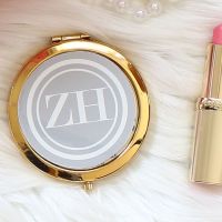 <!-- 081 -->Compact mirror - Monogram grey Gold or Rose-gold