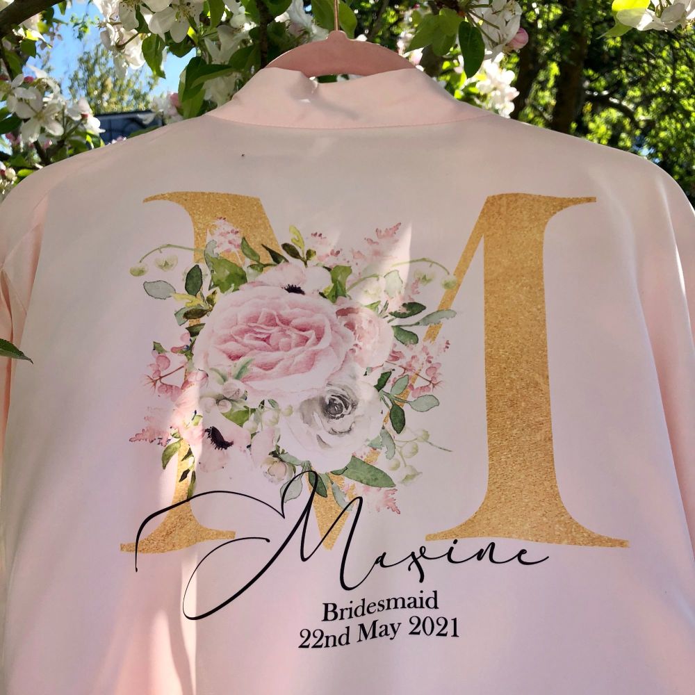 personalised satin gown