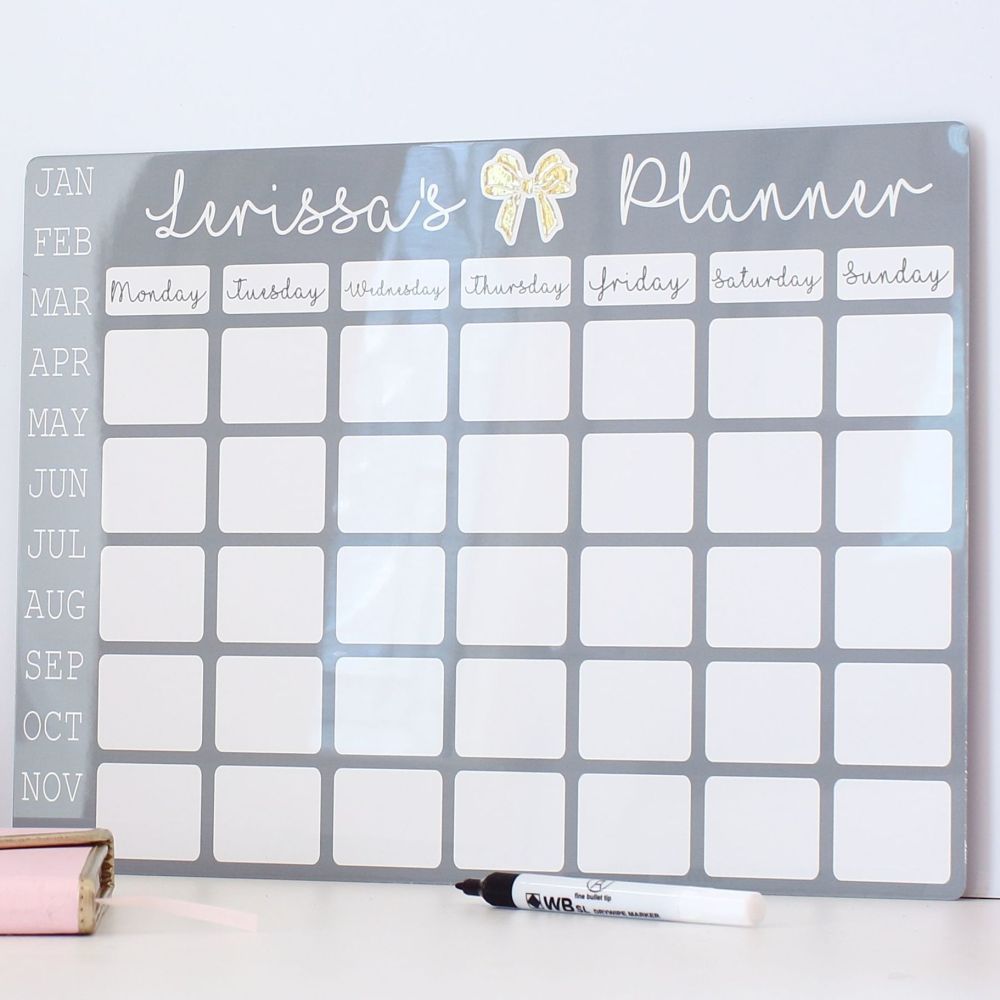 Personalised monthly dry erase planner - E14