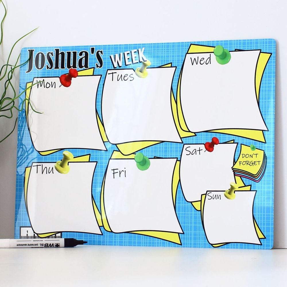 Personalised weekly dry erase planner - E17