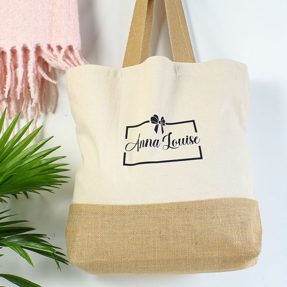 Cotton canvas & Jute shopper