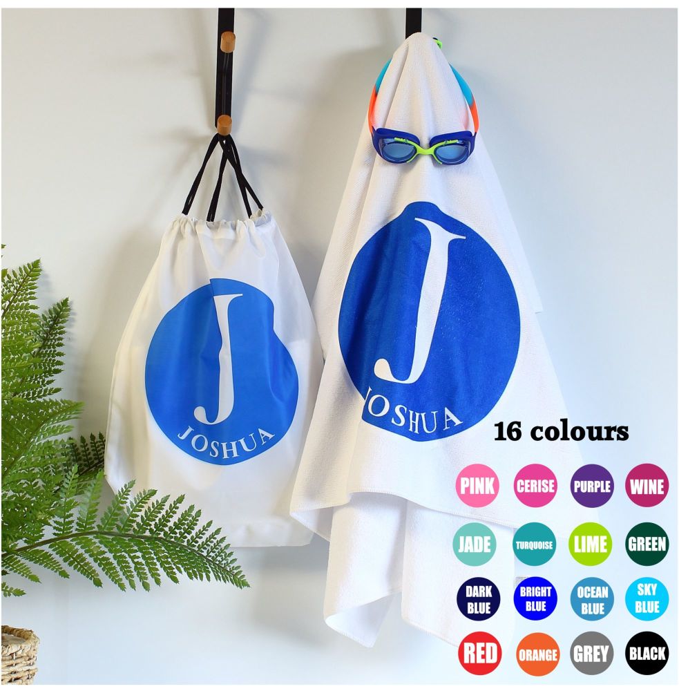 Personalised towel & bag - Alphabet