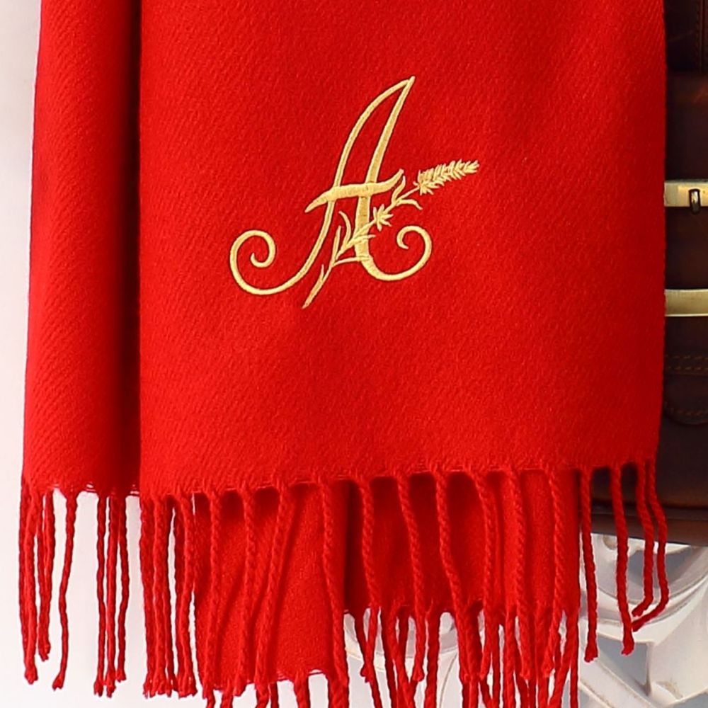 Personalised scarf -Lavender stem