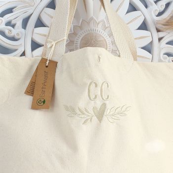  Embroidered Initials Organic Tote bag