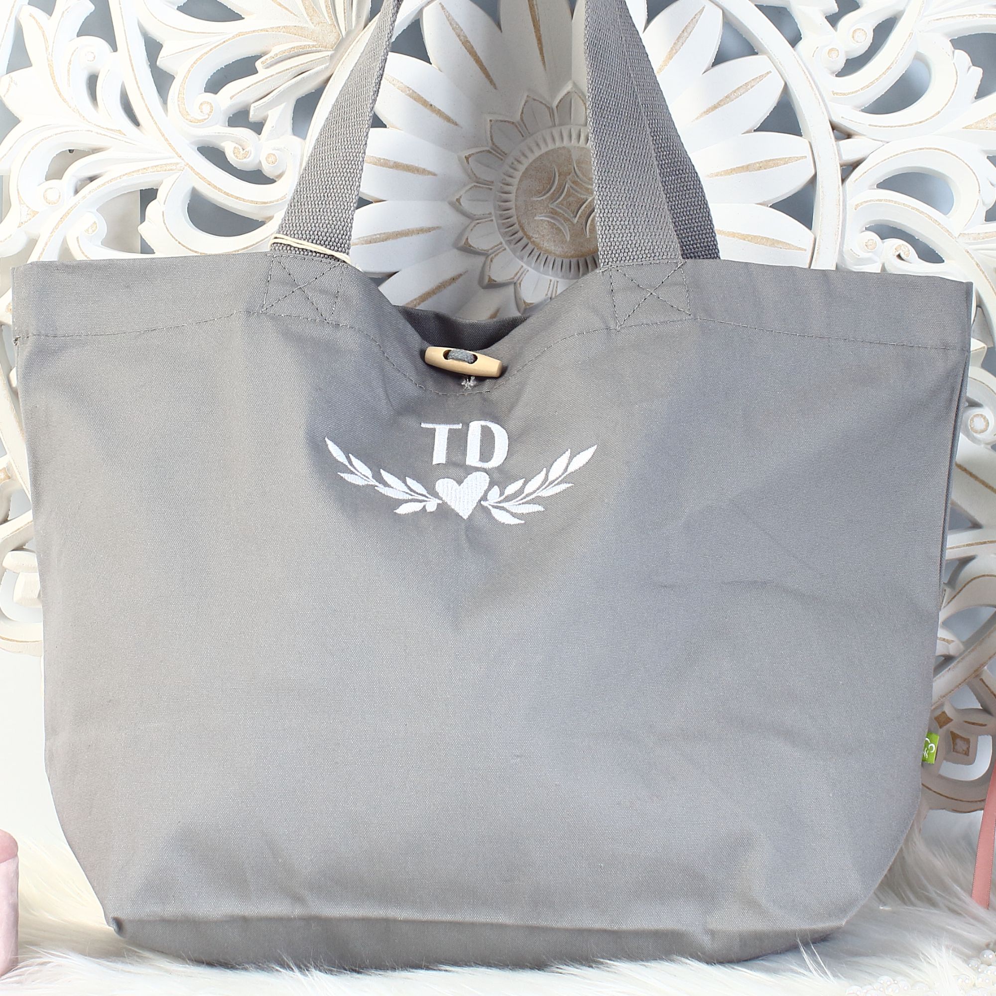 Organic embroidered  tote bag