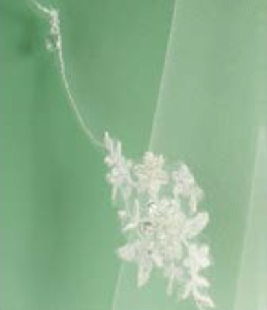 Veil 206 - Lace Appliques with crystal drops 2 Tier