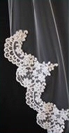 Veil W20 - Sequined Lace Border Extra Wide Vei 2 Tier